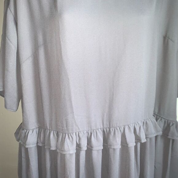 ASOS Petite Gray Ruffle Mini Dress-6 NWT - Picture 3 of 8